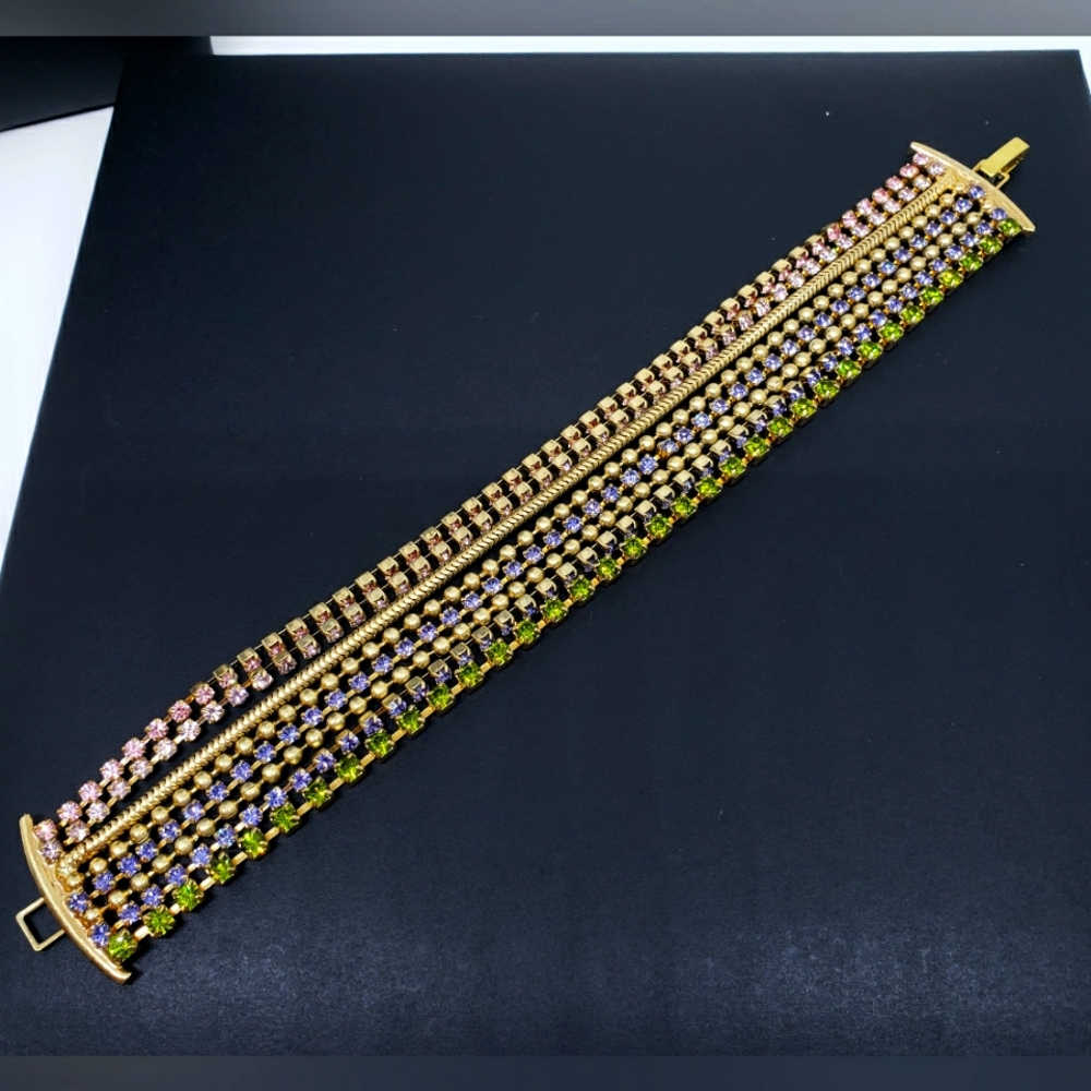 Multi-Color 8 Strand Mixed Chain Bracelet